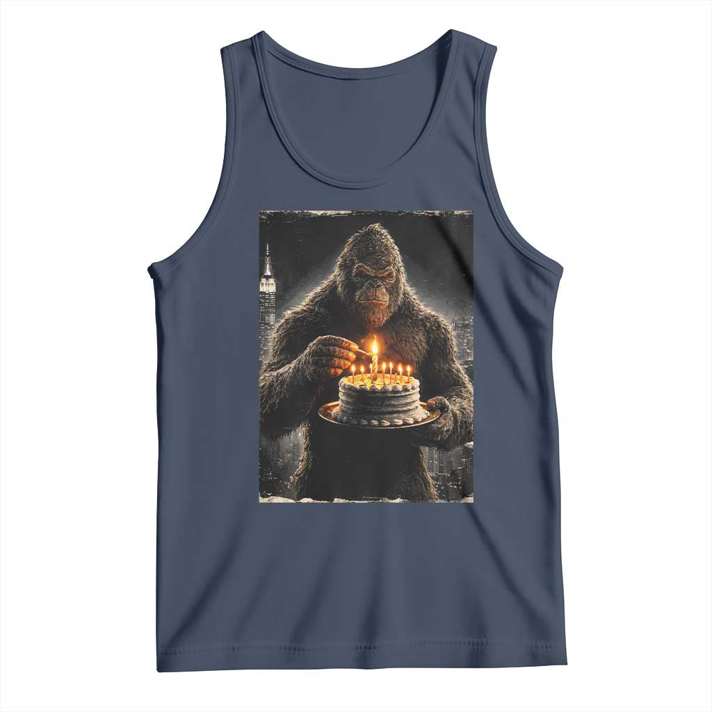 Funny Birthday Bigfoot Tank Top Sasquatsch Bday Party Vintage Graphic Japanese Art TS10 Navy Print Your Wear