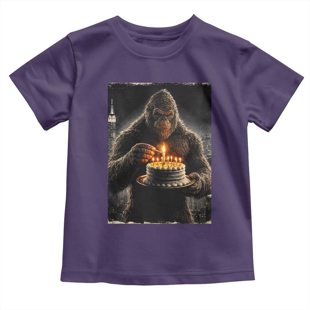 Funny Birthday Bigfoot Toddler T Shirt Sasquatsch Bday Party Vintage Graphic Japanese Art TS10 Purple Print Your Wear
