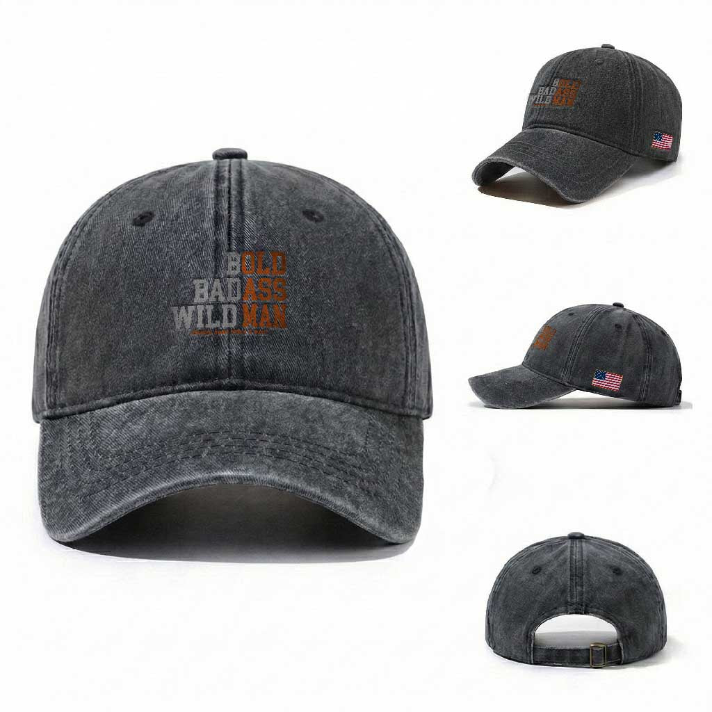 Funny Man Saying Washed Cotton Baseball Cap Birthday Husband Dad Grandpa Fathers Day Men Gag Gift TS10 Washed Cap Universal Fit Dark Gray Print Your Wear