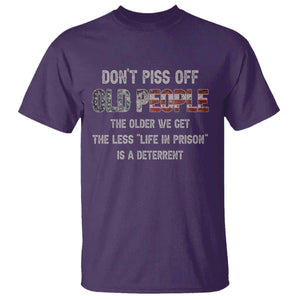 Dont Piss Off Old People T Shirt Funny Saying Retro Sarcastic Birthday Gifts TS10 Purple Print Your Wear