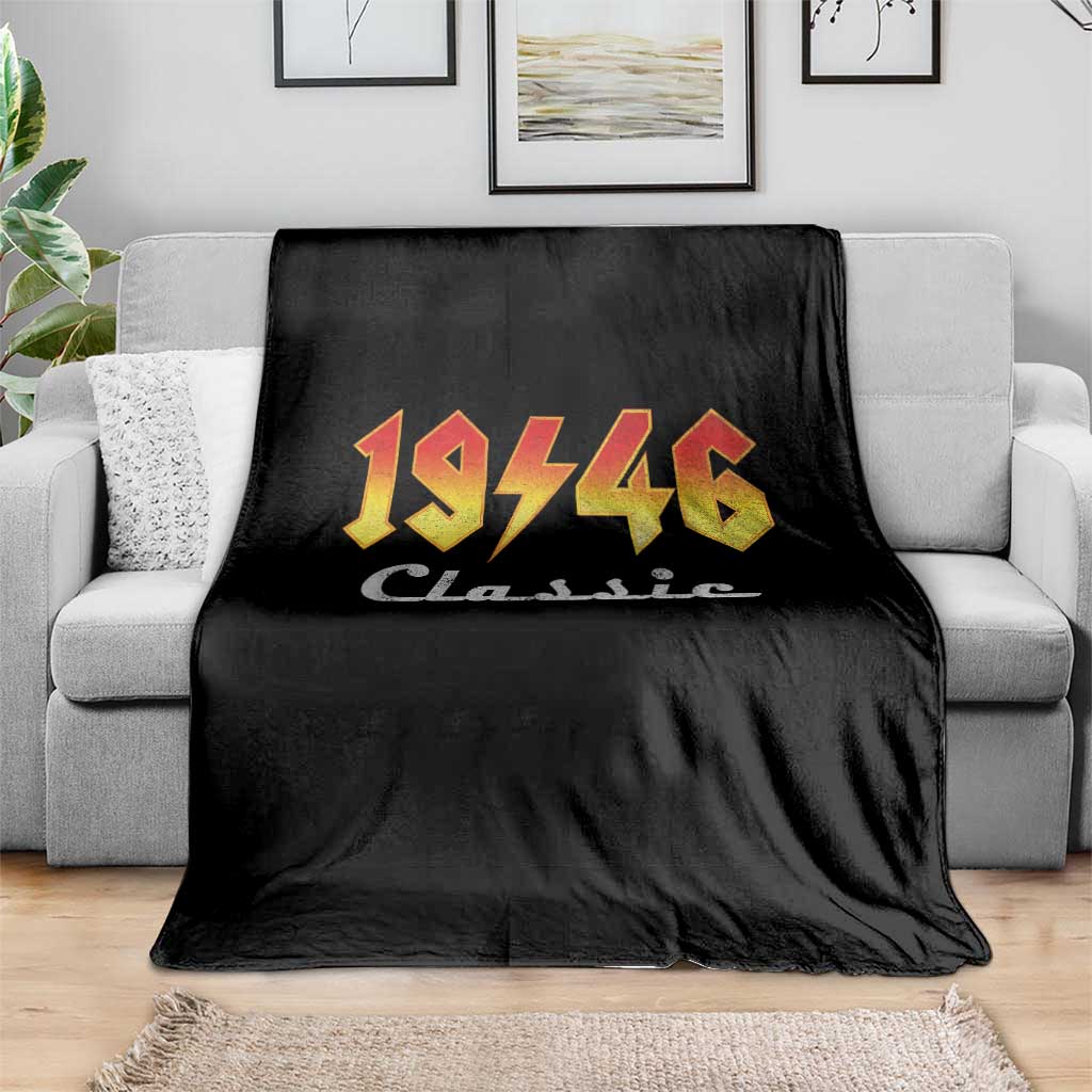 80th Birthday Throw Blanket Classic Born 1946 Turning 80 Year Old TS10 Print Your Wear