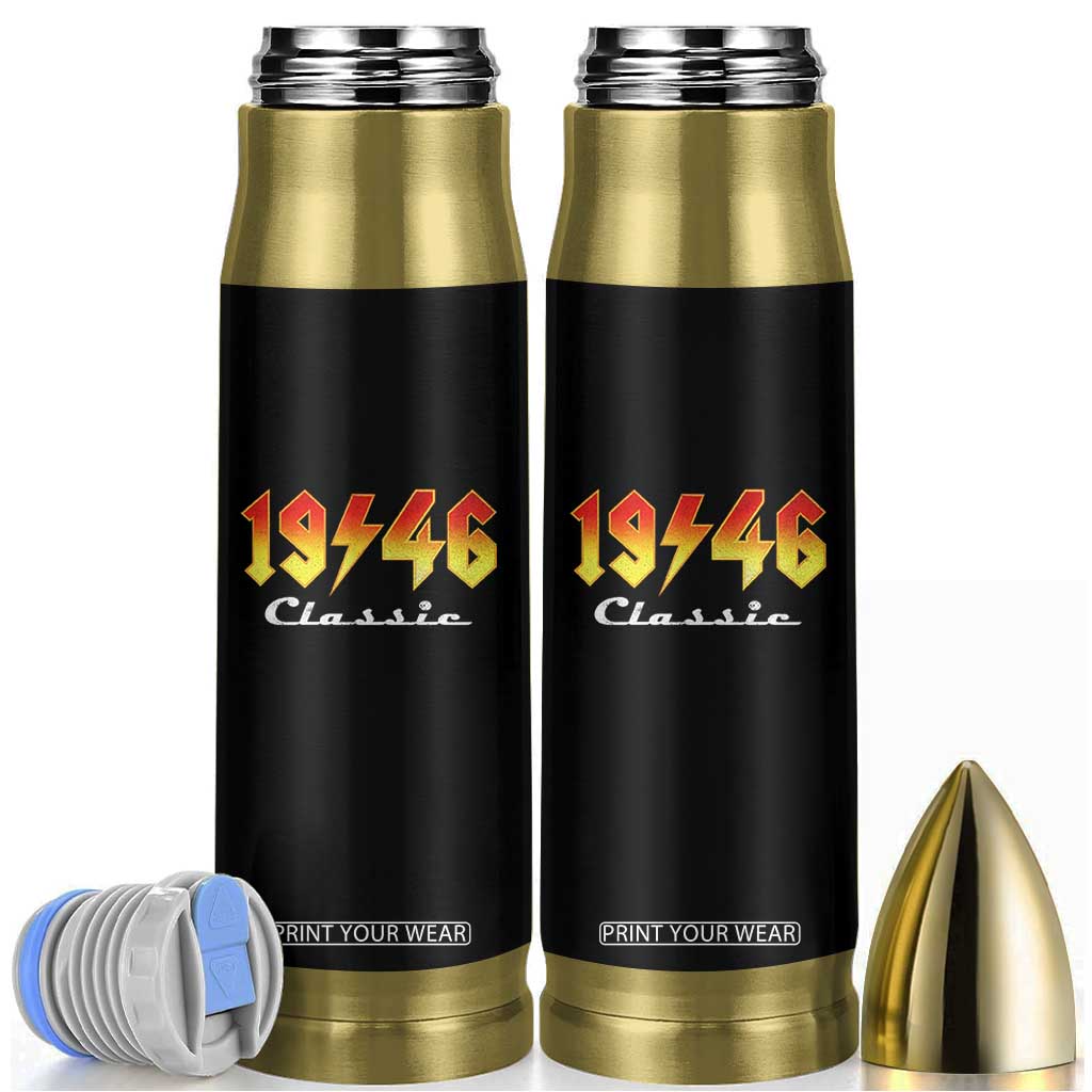 80th Birthday Bullet Tumbler Classic Born 1946 Turning 80 Year Old TS10 Black Print Your Wear