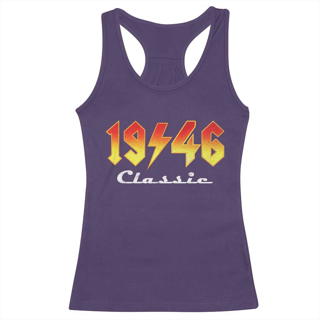 80th Birthday Racerback Tank Top Classic Born 1946 Turning 80 Year Old TS10 Purple Print Your Wear