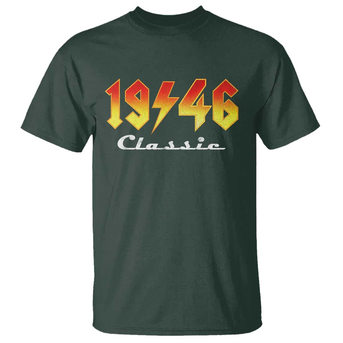 80th Birthday T Shirt Classic Born 1946 Turning 80 Year Old TS10 Dark Forest Green Print Your Wear