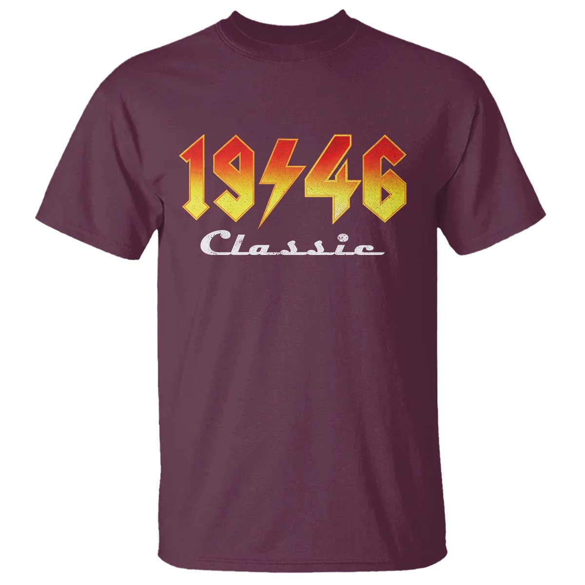 80th Birthday T Shirt Classic Born 1946 Turning 80 Year Old TS10 Maroon Print Your Wear