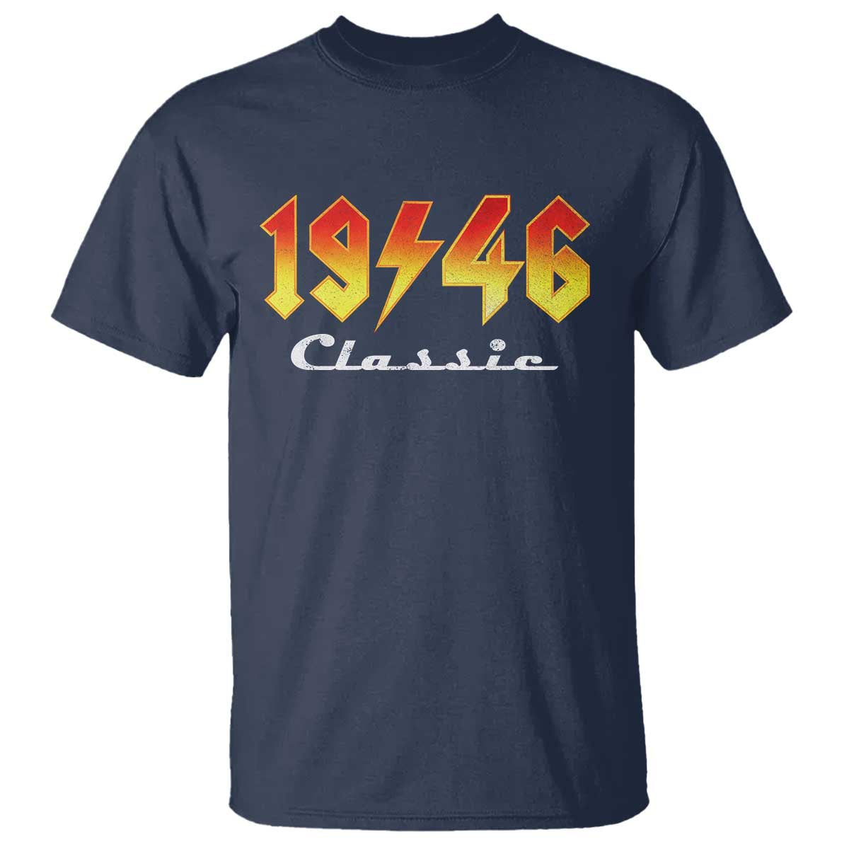 80th Birthday T Shirt Classic Born 1946 Turning 80 Year Old TS10 Navy Print Your Wear