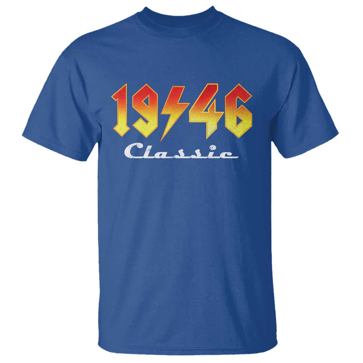 80th Birthday T Shirt Classic Born 1946 Turning 80 Year Old TS10 Royal Blue Print Your Wear