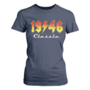 80th Birthday T Shirt For Women Classic Born 1946 Turning 80 Year Old TS10 Navy Print Your Wear