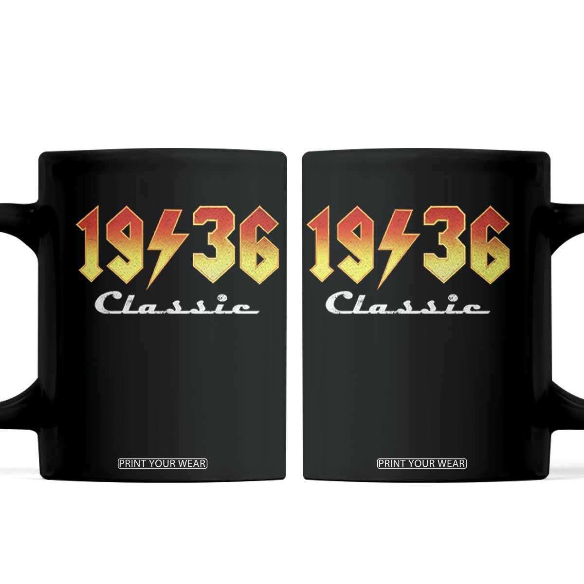 90th Birthday Coffee Mug Classic Born 1936 Turning 90 Year Old TS10 Black Print Your Wear