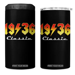 90th Birthday 4 in 1 Can Cooler Tumbler Classic Born 1936 Turning 90 Year Old TS10 One Size: 16 oz Black Print Your Wear