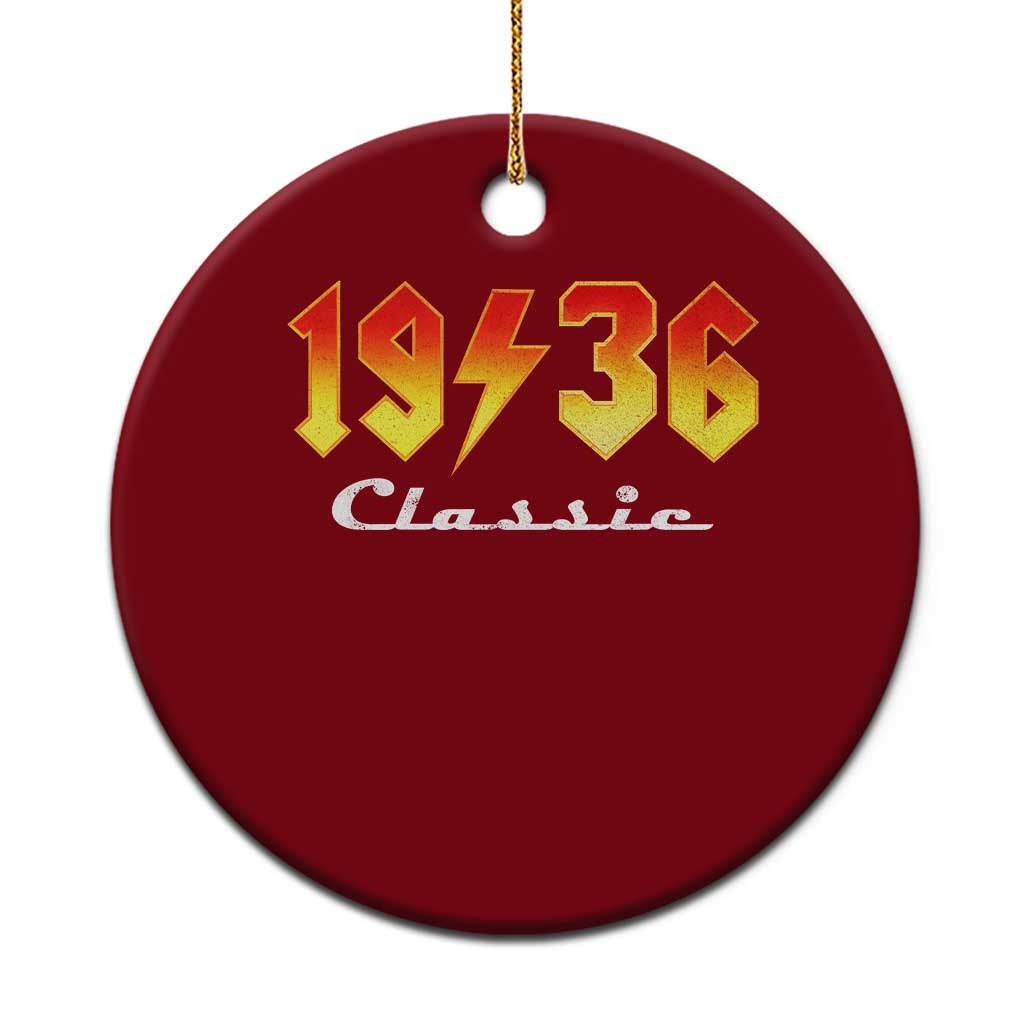 90th Birthday Ceramic Ornament Classic Born 1936 Turning 90 Year Old TS10 1pc Red Print Your Wear