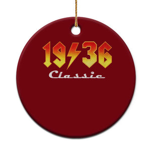 90th Birthday Ceramic Ornament Classic Born 1936 Turning 90 Year Old TS10 1pc Red Print Your Wear