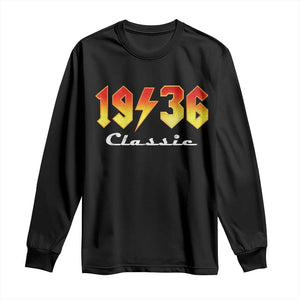 90th Birthday Long Sleeve Shirt Classic Born 1936 Turning 90 Year Old TS10 Black Print Your Wear