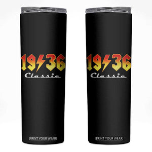 90th Birthday Skinny Tumbler Classic Born 1936 Turning 90 Year Old TS10 Black Print Your Wear