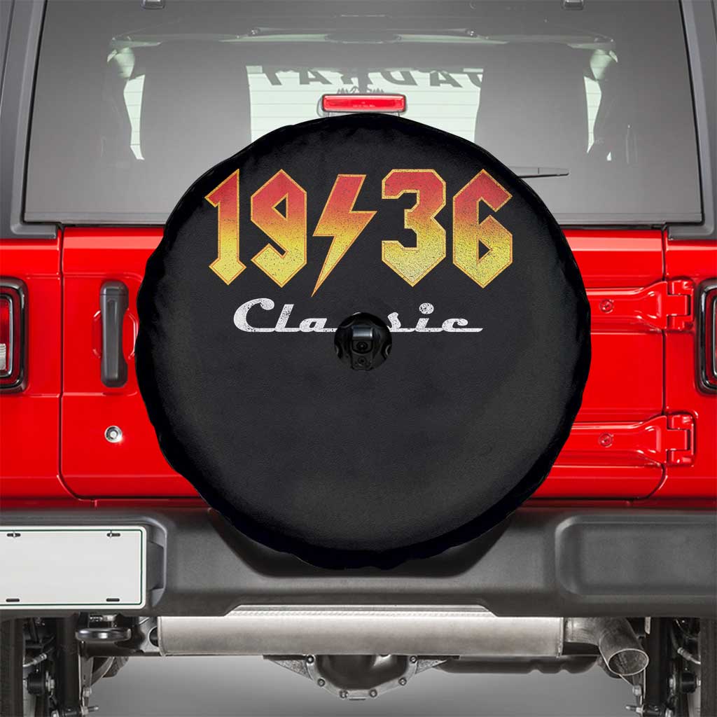 90th Birthday Spare Tire Cover Classic Born 1936 Turning 90 Year Old TS10 Black Print Your Wear