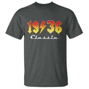 90th Birthday T Shirt Classic Born 1936 Turning 90 Year Old TS10 Dark Heather Print Your Wear