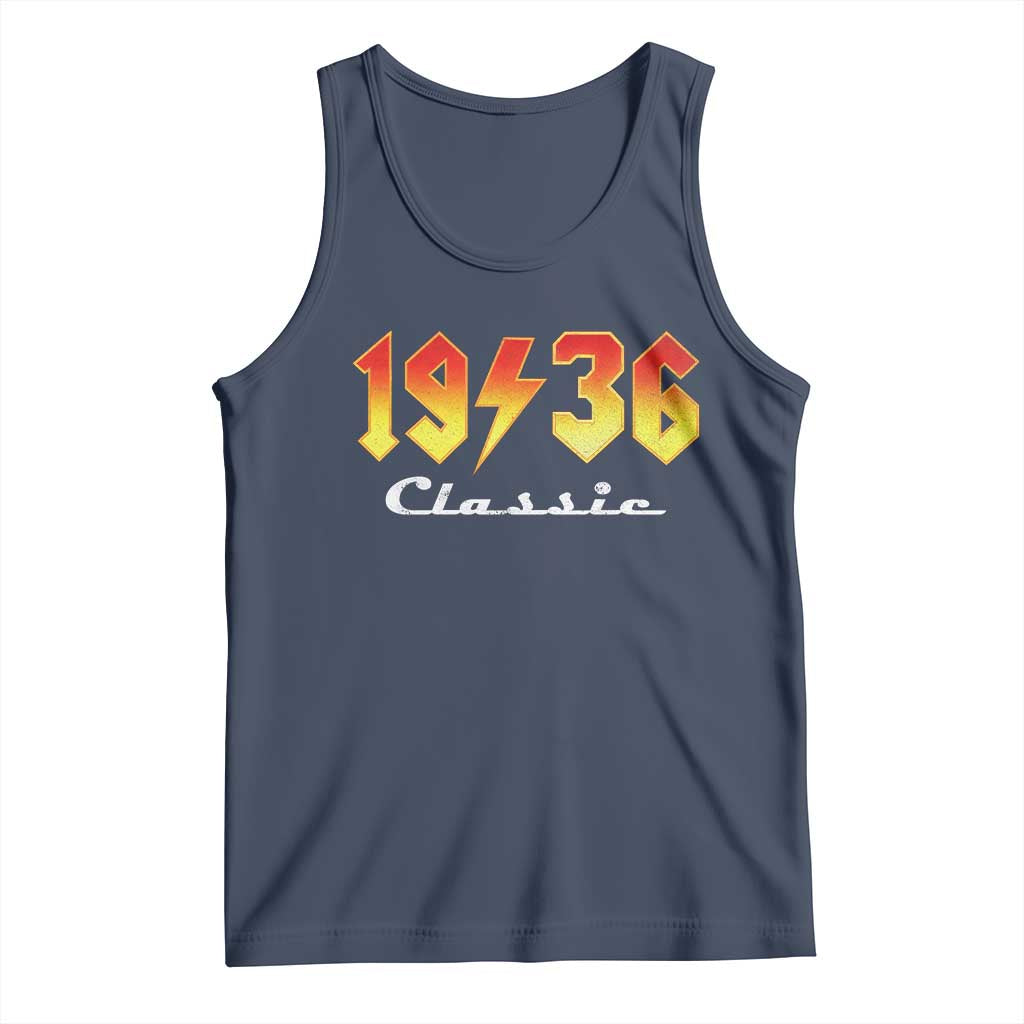 90th Birthday Tank Top Classic Born 1936 Turning 90 Year Old TS10 Navy Print Your Wear
