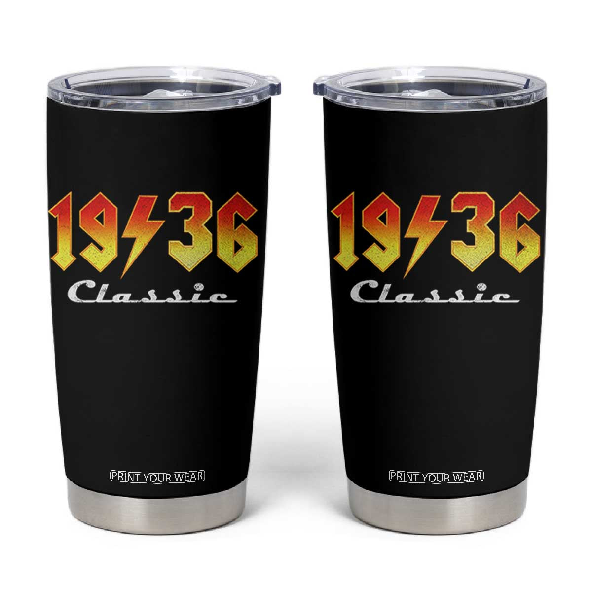90th Birthday Tumbler Cup Classic Born 1936 Turning 90 Year Old TS10 Black Print Your Wear