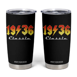 90th Birthday Tumbler Cup Classic Born 1936 Turning 90 Year Old TS10 Black Print Your Wear