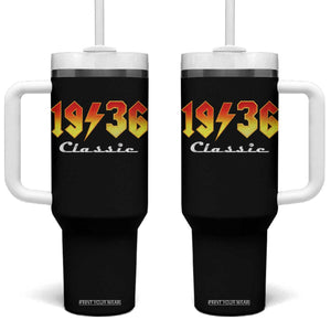 90th Birthday Tumbler With Handle Classic Born 1936 Turning 90 Year Old TS10 One Size: 40 oz Black Print Your Wear