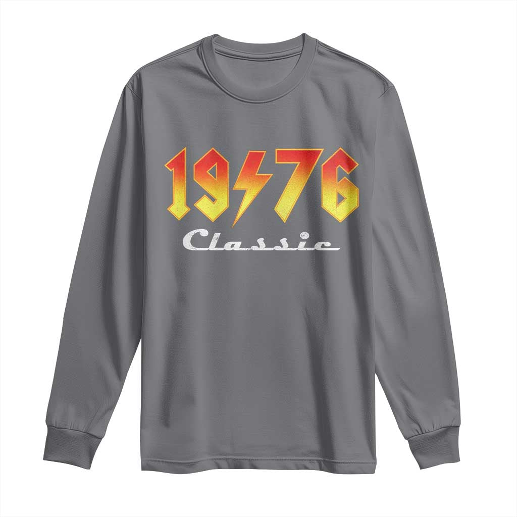 50th Birthday Long Sleeve Shirt Classic Born 1976 Turning 50 Year Old TS10 Charcoal Print Your Wear