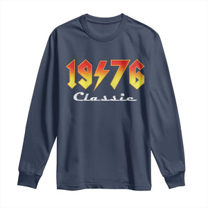 50th Birthday Long Sleeve Shirt Classic Born 1976 Turning 50 Year Old TS10 Navy Print Your Wear