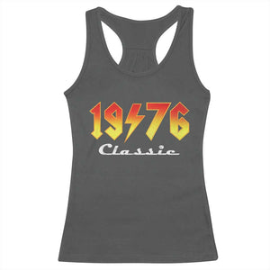 50th Birthday Racerback Tank Top Classic Born 1976 Turning 50 Year Old TS10 Dark Heather Print Your Wear