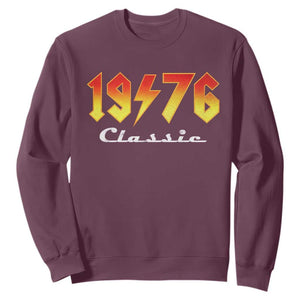 50th Birthday Sweatshirt Classic Born 1976 Turning 50 Year Old TS10 Maroon Print Your Wear