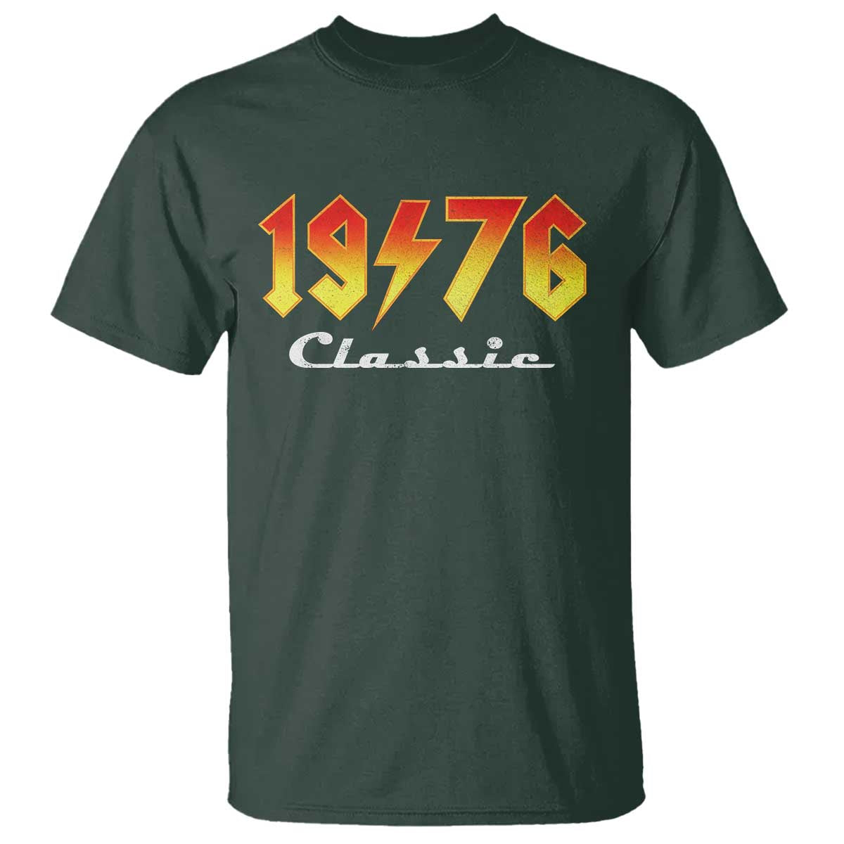 50th Birthday T Shirt Classic Born 1976 Turning 50 Year Old TS10 Dark Forest Green Print Your Wear