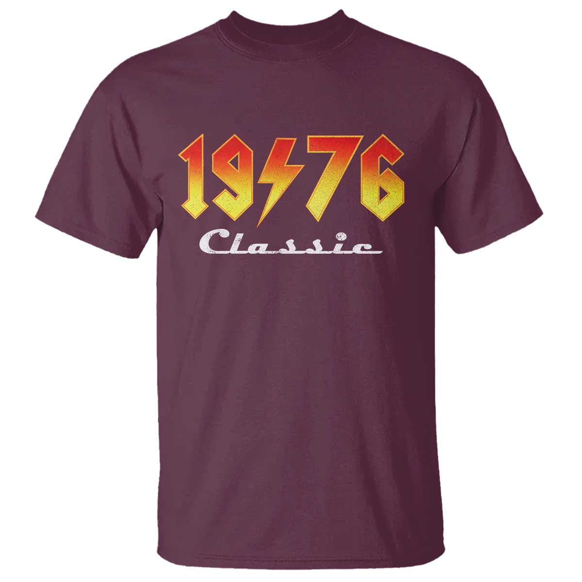 50th Birthday T Shirt Classic Born 1976 Turning 50 Year Old TS10 Maroon Print Your Wear
