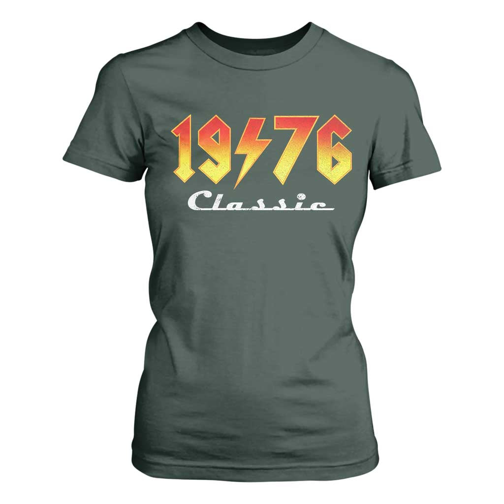 50th Birthday T Shirt For Women Classic Born 1976 Turning 50 Year Old TS10 Dark Forest Green Print Your Wear