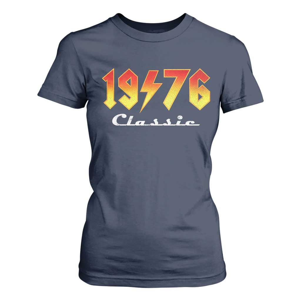 50th Birthday T Shirt For Women Classic Born 1976 Turning 50 Year Old TS10 Navy Print Your Wear