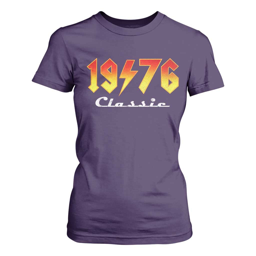 50th Birthday T Shirt For Women Classic Born 1976 Turning 50 Year Old TS10 Purple Print Your Wear
