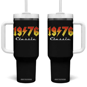 50th Birthday Tumbler With Handle Classic Born 1976 Turning 50 Year Old TS10 One Size: 40 oz Black Print Your Wear