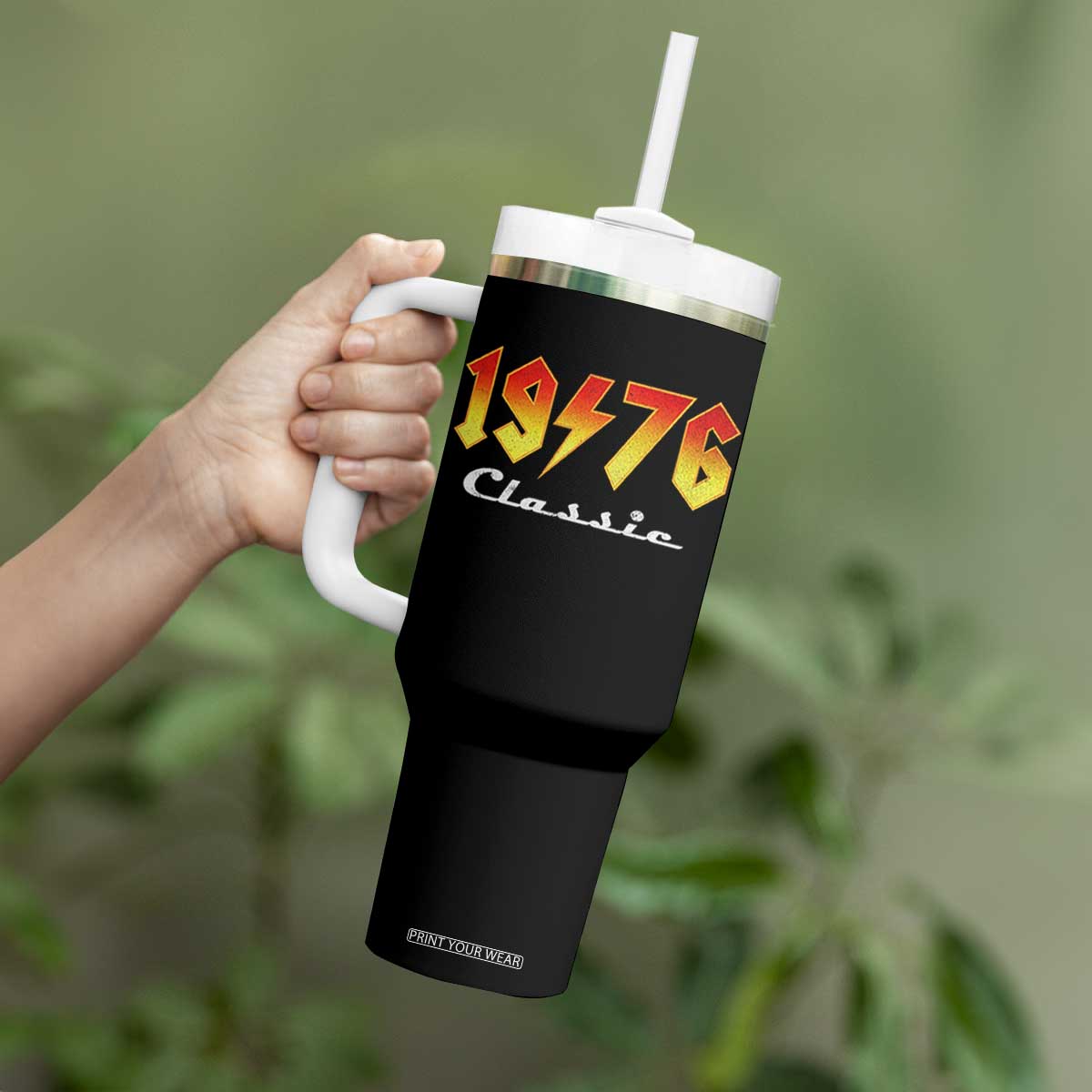 50th Birthday Tumbler With Handle Classic Born 1976 Turning 50 Year Old TS10 Print Your Wear
