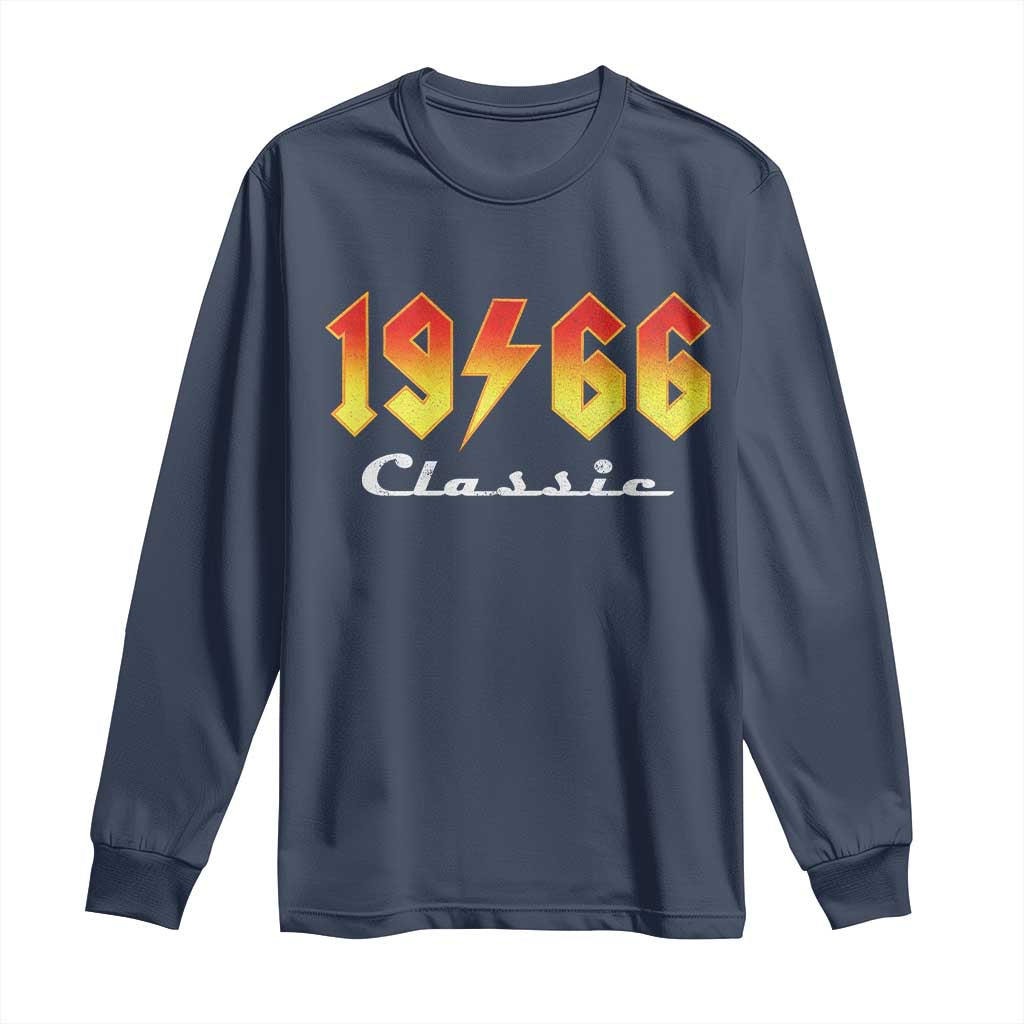 60th Birthday Long Sleeve Shirt Classic Born 1966 Turning 60 Year Old TS10 Navy Print Your Wear