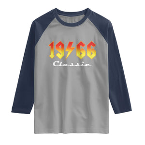 60th Birthday Raglan Shirt Classic Born 1966 Turning 60 Year Old TS10 Sport Gray Navy Print Your Wear