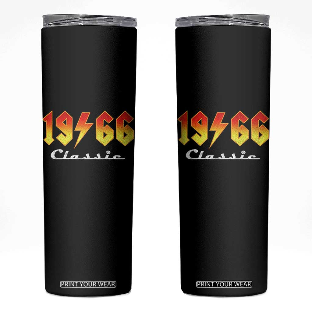 60th Birthday Skinny Tumbler Classic Born 1966 Turning 60 Year Old TS10 Black Print Your Wear