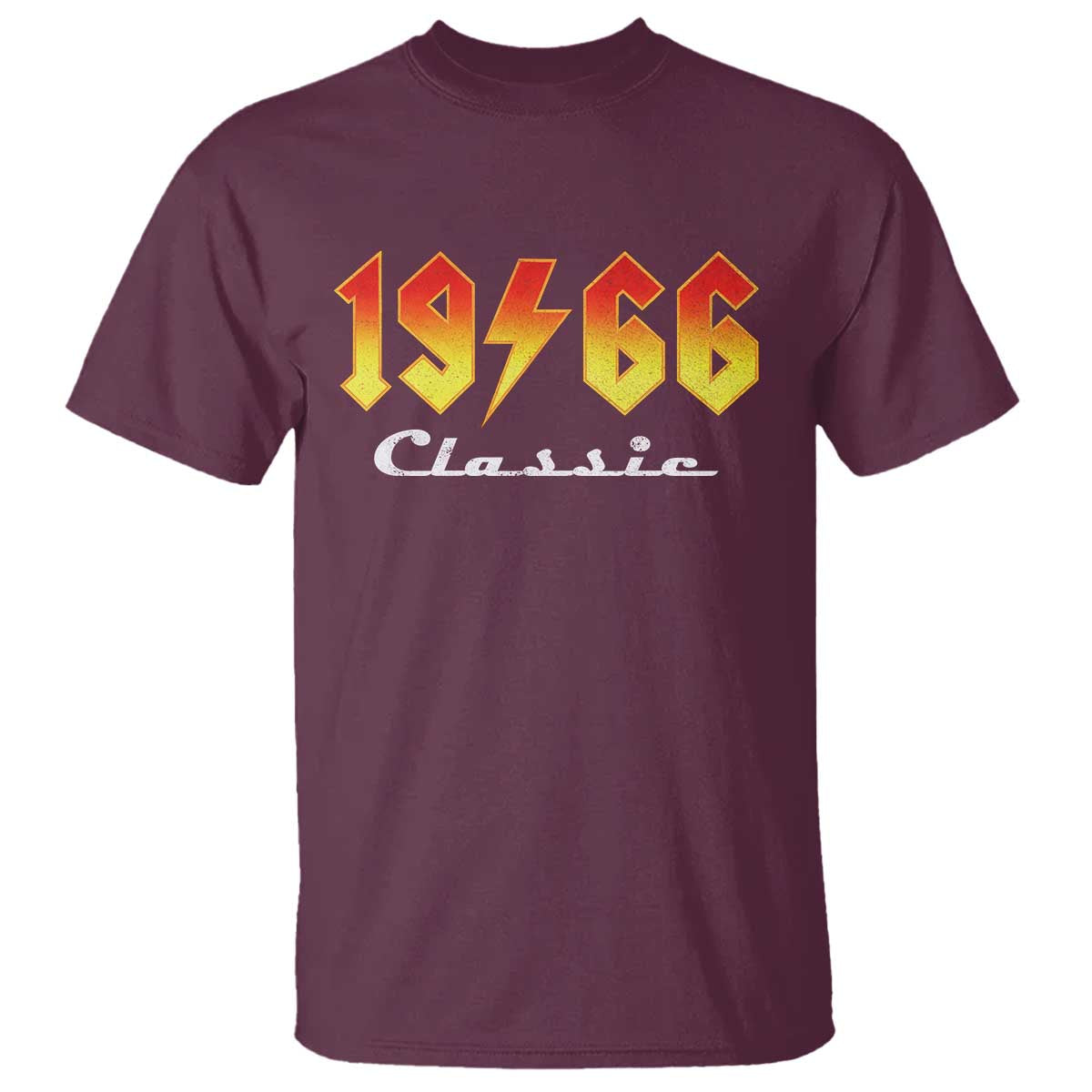 60th Birthday T Shirt Classic Born 1966 Turning 60 Year Old TS10 Maroon Print Your Wear
