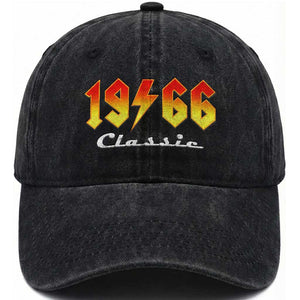 60th Birthday Washed Cotton Baseball Cap Classic Born 1966 Turning 60 Year Old TS10 Washed Cap Universal Fit Black Print Your Wear