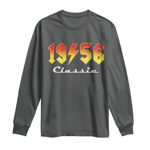 70th Birthday Long Sleeve Shirt Classic Born 1956 Turning 70 Year Old TS10 Dark Heather Print Your Wear