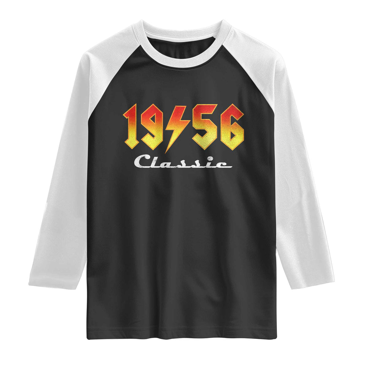 70th Birthday Raglan Shirt Classic Born 1956 Turning 70 Year Old TS10 Black White Print Your Wear