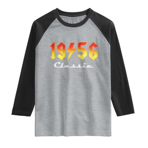 70th Birthday Raglan Shirt Classic Born 1956 Turning 70 Year Old TS10 Heather Gray Black Print Your Wear