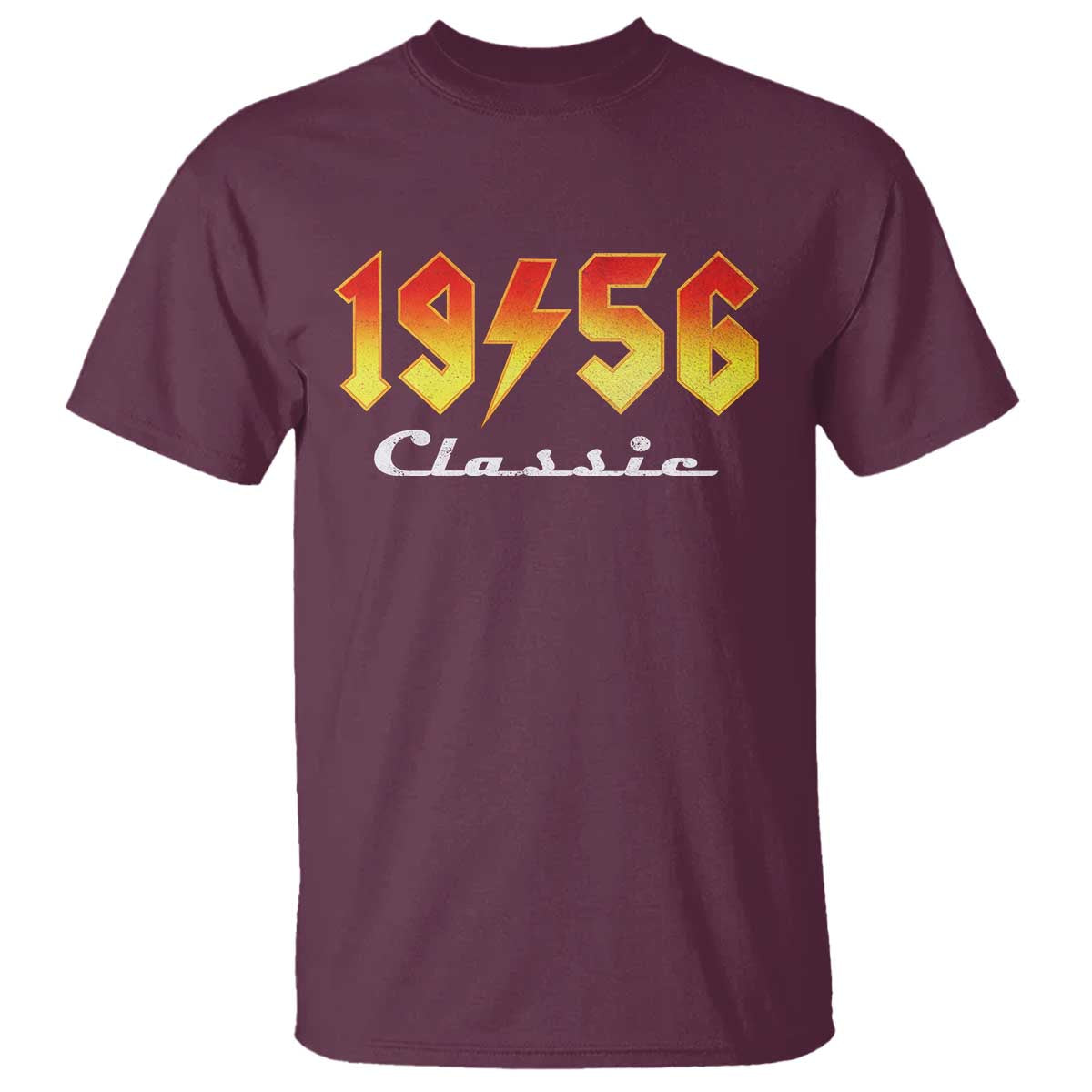 70th Birthday T Shirt Classic Born 1956 Turning 70 Year Old TS10 Maroon Print Your Wear