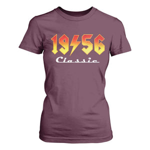 70th Birthday T Shirt For Women Classic Born 1956 Turning 70 Year Old TS10 Maroon Print Your Wear