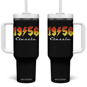 70th Birthday Tumbler With Handle Classic Born 1956 Turning 70 Year Old TS10 One Size: 40 oz Black Print Your Wear