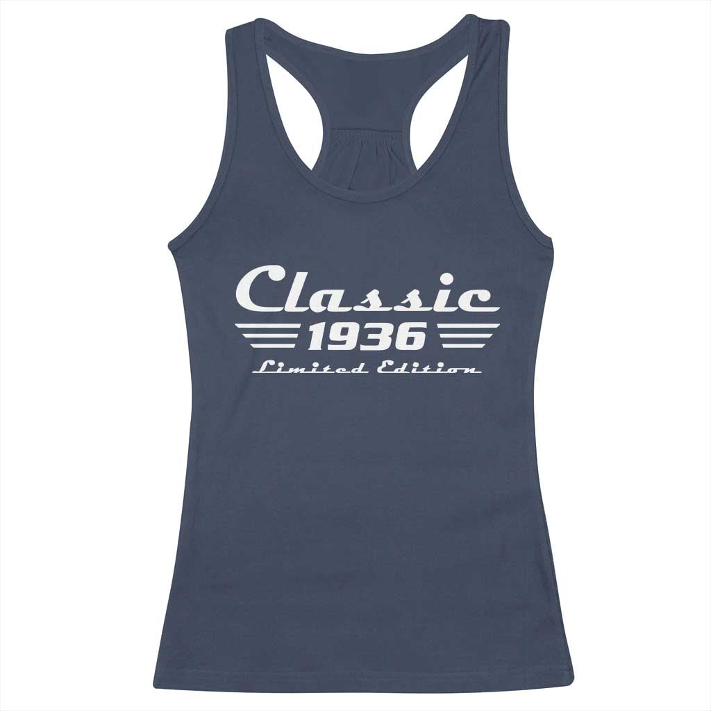 Classic 1936 Birthday Racerback Tank Top 90yr 90th Birthday Gift TS10 Navy Print Your Wear