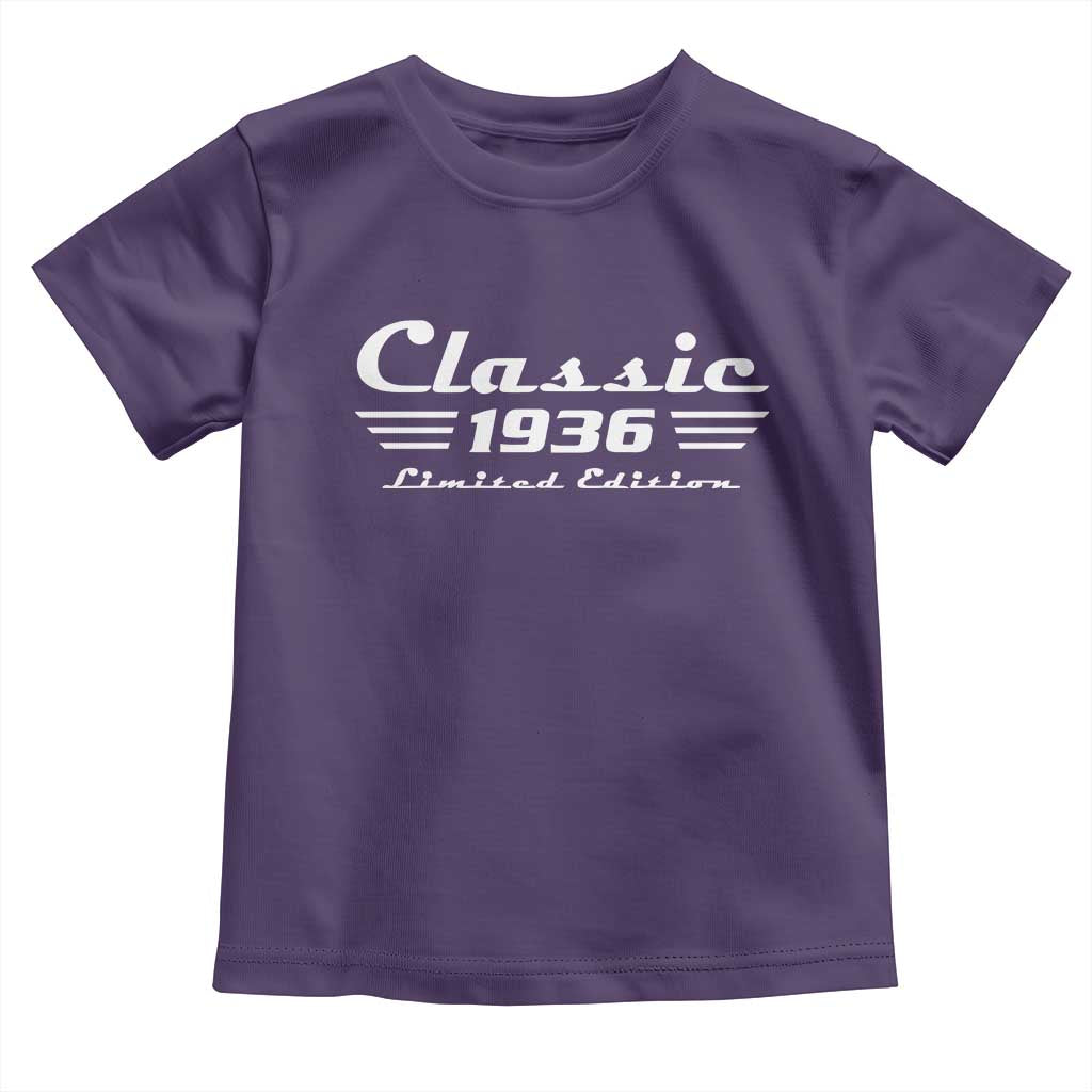 Classic 1936 Birthday Toddler T Shirt 90yr 90th Birthday Gift TS10 Purple Print Your Wear