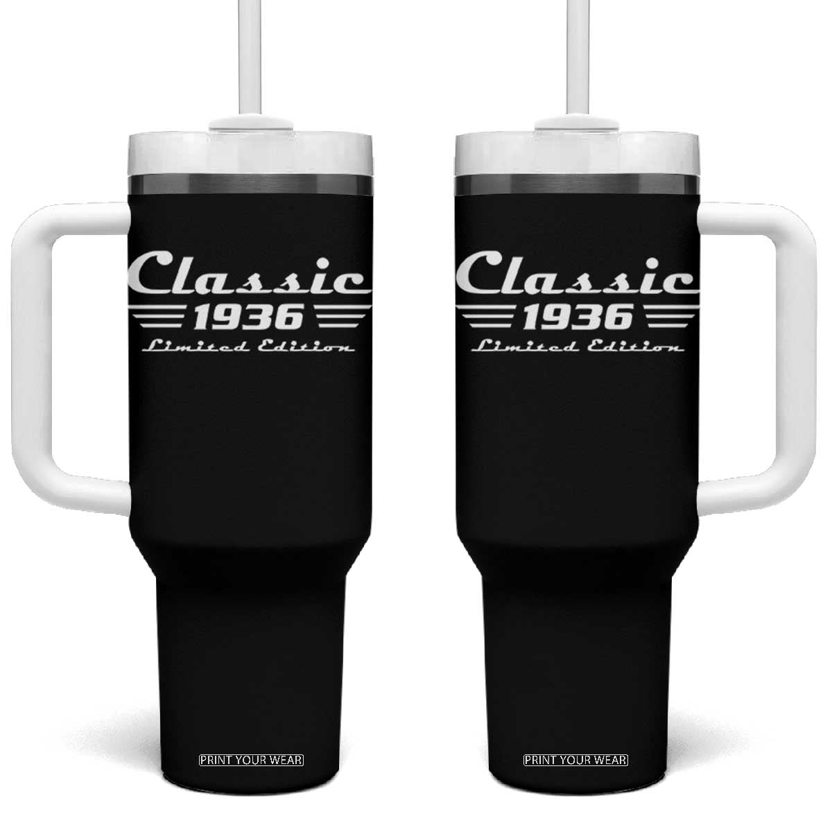 Classic 1936 Birthday Tumbler With Handle 90yr 90th Birthday Gift TS10 One Size: 40 oz Black Print Your Wear