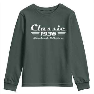Classic 1936 Birthday Youth Sweatshirt 90yr 90th Birthday Gift TS10 Dark Forest Green Print Your Wear